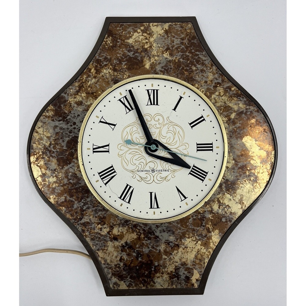 Mid Century General Electric GE Metallic Wall Clock 2160 PARTS / REPAIR